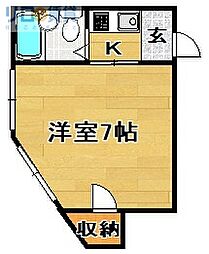 矢森第2マンション 1Kの間取図画像
