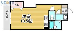 グランビジュー ワンルームの間取図画像