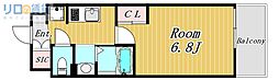 Luxe新大阪VI 1Kの間取図画像
