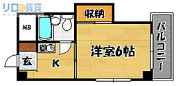 メゾン雅 1Kの間取図画像