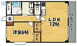第12高光マンション 2DKの間取図画像