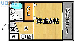 エステート上新庄 1Kの間取図画像