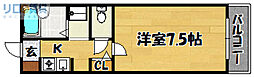 グランベイ豊新 1Kの間取図画像