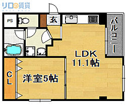 チアリ小松 1LDKの間取図画像