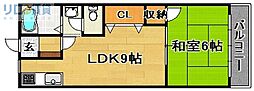 メゾン豊里 1LDKの間取図画像
