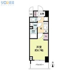 ArtizA淡路 1Kの間取図画像