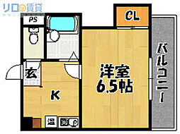 豊里芙蓉ハイツ 1Kの間取図画像