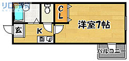 ミングル豊新セリオ 1Kの間取図画像