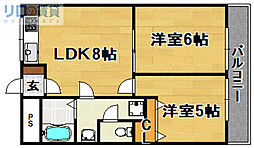 第一高光マンション 2LDKの間取図画像
