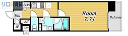 グレンパーク新大阪2 1Kの間取図画像