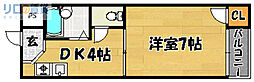 アピア・桑田 1DKの間取図画像