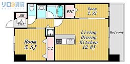 スプランディッドライズ新大阪ノース 2LDKの間取図画像