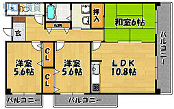 インペリアル上新庄 3LDKの間取図画像