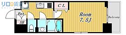 Luxe新大阪α 1Kの間取図画像