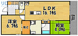 Gracieux下新庄 2LDKの間取図画像