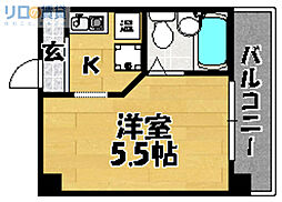 ベルメゾン相川 1Kの間取図画像