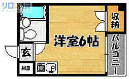 ロフティアワジ1 ワンルームの間取図画像