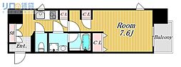 グレンパーク新大阪2 1Kの間取図画像