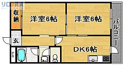 カサ池田 2DKの間取図画像
