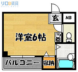 ベルメゾン上新庄 ワンルームの間取図画像