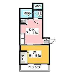 奥村マンション 1DKの間取図画像