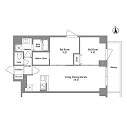 KDXレジデンス上板橋 2LDKの間取図画像