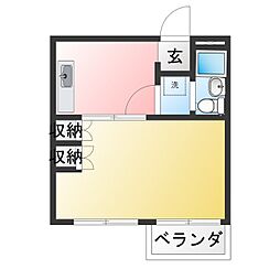 マロニー常盤台 1Kの間取図画像
