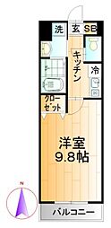 ナトゥール 1Kの間取図画像