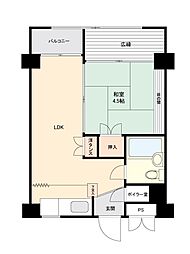 ヴァンドメール古賀浦 1DKの間取り