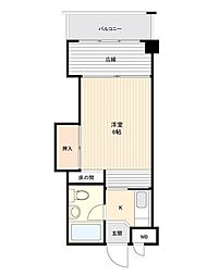 ヴィラ椿3号館 1Kの間取り