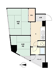 ニューパリア立川マンション石川ビル 2DKの間取図画像