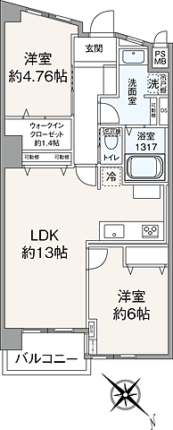 間取り 四谷軒第1経堂シティコーポ 2階/-