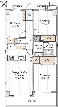 間取り ライオンズマンション綱島第7 3階/-