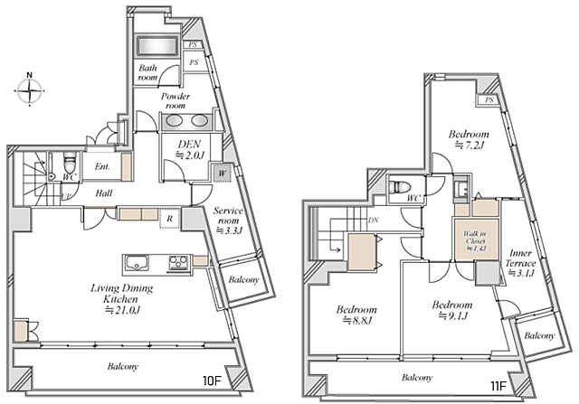 間取り グランドメゾン紀尾井坂 10階/-