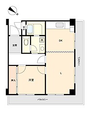 ASハイライン 1LDKの間取図画像