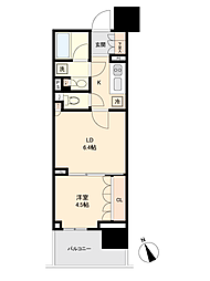 オープンレジデンシア名古屋駅ＴＨＥＣＯＵＲＴ 1LDKの間取り