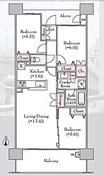 ザレジデンス大淀河畔 3LDKの間取図画像