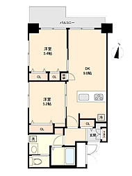 オリンピックマンション桜台第2 2DKの間取り