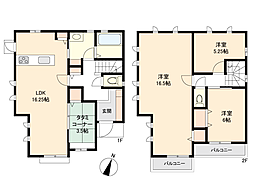 東大和市中央3丁目不動産 3LDKの間取り