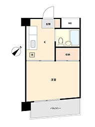 セードル新宿ハイツ 1Kの間取り