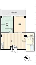 リバーハイツ新川町 2LKの間取図画像