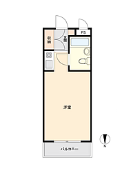 アルファ清心町1 ワンルームの間取図画像