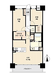 アルファスマート高崎緑町 2LDKの間取図画像