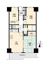 ダイアパレス伊勢崎第2 3DKの間取図画像