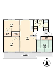 西三田団地5-3号棟 3LDKの間取図画像