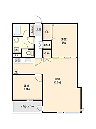 ハイム犀川 2LDKの間取図画像