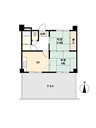 百合ヶ丘ガーデンマンション 2DKの間取図画像