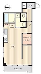 リーフハイツ徳栄 ワンルームの間取図画像