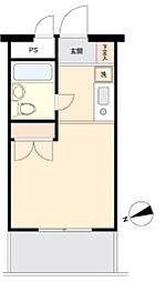 信開ウエラコート足羽 ワンルームの間取図画像