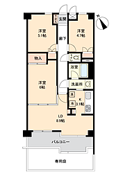 コスモ白根公園 3LDKの間取図画像